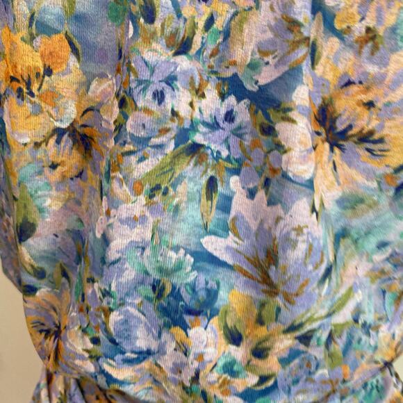 LAUNDRY BY SHELLI SEGAL V-Neck Collared Floral Mini Dress Size 6 - Picture 9 of 16